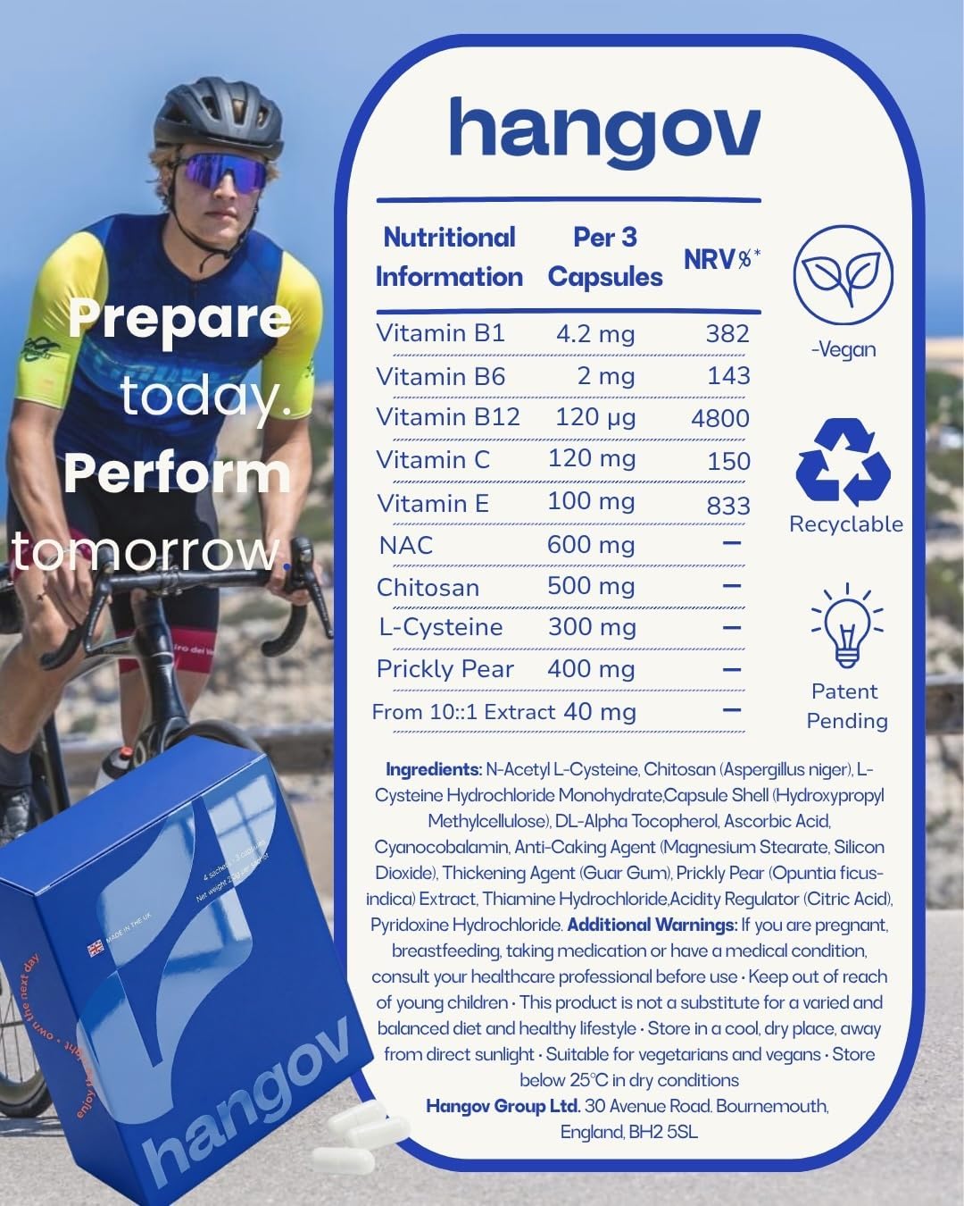 Hangov Pre-Drink Preventive Supplement (x4)